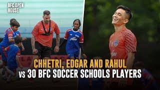 Sunil Chhetri, Edgar Mendez and Rahul Bheke take on 30 BFC Soccer Schools players | BFC Open House