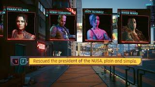 Friends can't believe V saved President Myers - Cyberpunk 2077