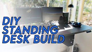 I BUILD my own STANDING DESK! DIY Aimezo build of the sit to stand desk for beginners. how to build.