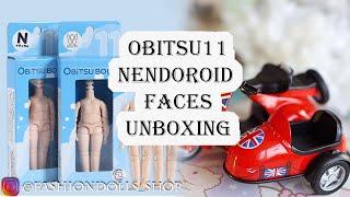 Obitsu11 body and clothes, Nendoroid faces unboxing.