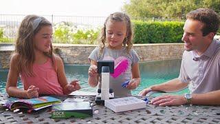 IQCREW by AmScope Kid's Portable LCD Color Digital Microscope with Look and Learn™ Activity Kits