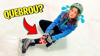 MINHA FILHA CAIU APRENDENDO a PATINAR no GELO! Pai Também Vloga