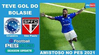 JÁ TEVE GOL DO BOLASIE | Cruzeiro x São Paulo | efootball PES 2021 (BMPES 2025) | Amistoso nos EUA