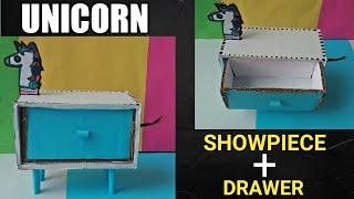 Unicorn showpiece + drawer / Very useful #DIY #designunicorn #antiqueidea #Dhairya Art and craft   .