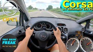 2011 Opel Corsa D 1.4 Automatic 101 PS TOP SPEED AUTOBAHN DRIVE POV with Fuel Consumption