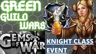 Knight Class Event & Green Guild Wars | Gems of War Event Guide | 25 Gems & 9500 5-0 green team