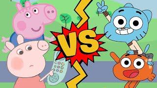 M.U.G.E.N. Battles | Peppa/George vs Gumball/Darwin | Peppa Pig vs The Amazing World of Gumball