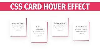 Creative CSS Card hover Effect | Html and CSS