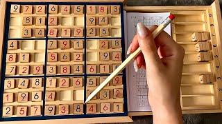  ASMR - (1+ Hour) Wooden puzzle - Sudoku (6)- Clicky Whispers