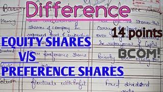 Equity shares vs Preference shares | Difference between preference shares and equity shares