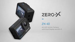 Zero-X ZX-40 Action Camera | 4K UHD Action Camera with Dual Display and Wi-Fi