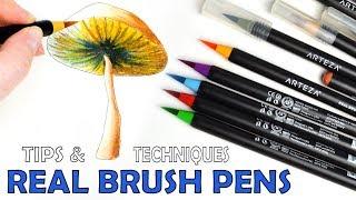 How to use REAL BRUSH Pens Tips and Techniques