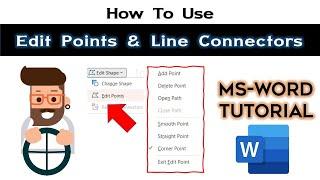 How to Edit Points and Use Connectors in Microsoft Word Tutorial | Shape Tools