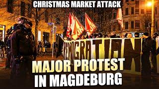 "Remigration!" Protests in Magdeburg after horrific Christmas market attack by 50 yr old Saudi