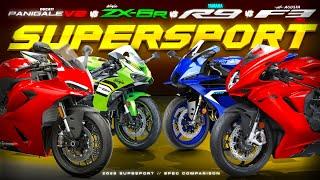 2025 Ultimate Supersports!┃ Yamaha R9 gegen ZX-6R gegen Panigale V2 gegen MV Agusta F3R