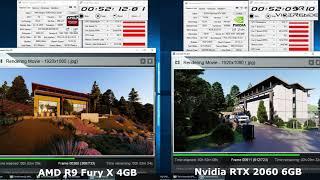 Lumion 8 Exterior Render Time AMD R9 Fury X vs Nvidia RTX 2060