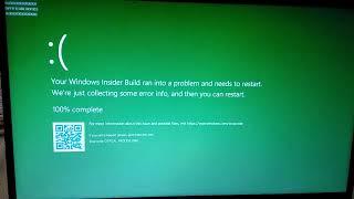 Windows BSOD but it collects error info then waits for you to restart