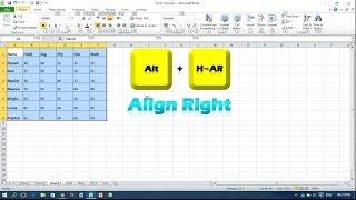 Keyboard Shortcut for Text Alignment - Microsoft Excel
