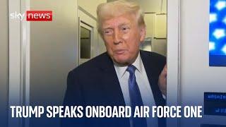 President Trump speaks onboard Air Force One