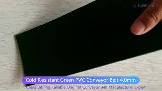 Cold Resistant Green PVC Conveyor Belt 4mm Resistente al Frio Verde Cinta Transportadora de PVC 4mm