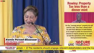 Kamla: A UNC Government Will Scrap the Property Tax