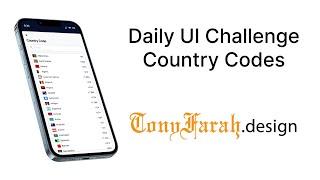 Daily UI Challenge - country Code Dropdown List