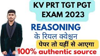 KVS 100% REAL PAPER  REASONING QUESTION FOR KVS PRT TGT PGT CTET UPTET SUPERTET