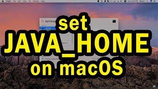 How to set JAVA_HOME path in Mac OS X or later