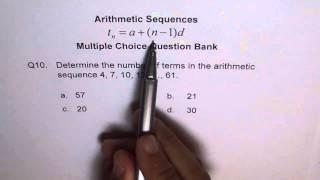 Find Number of Terms in Arithmetic Sequence Q10