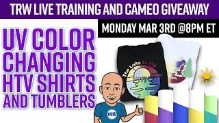 LIVE Making UV Color Changing Shirts | CAMEO GIVEAWAY | Monday March 3rd @ 8pm Est