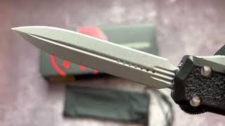 Knife Microtech Makora, spear point stonewash, 154cm steel, replica by Hifinder.