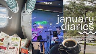 january vlog 🪿 my sister is a singer pianist! | traveling, cafés, airport journaling 