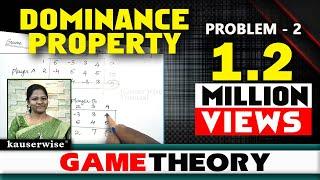 Game Theory #2||Dominance Property||Pure & Mixed Strategy||in Operations Research||by Kauserwise