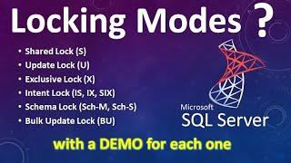 What are the different locking modes present in SQL | SQL Server Locking modes | SQL interview Q&A