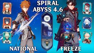 Childe National & Wriothesley Freeze. Spiral Abyss 4.6. Genshin Impact 4.6