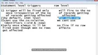 PL/SQL: Triggers-Difference between Statement & Row level