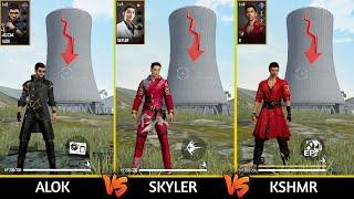 ALOK VS SKYLER VS KSHMR ABILITY TEST IN FREE FIRE /GARENA FREE FIRE //