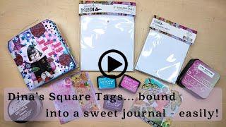 Dina's Square Tags + Sticky Back Canvas = A Sweet Little Handmade Journal