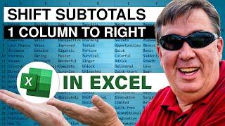 Excel Great Idea: Move Subtotals Right into Empty Column - Episode 2168