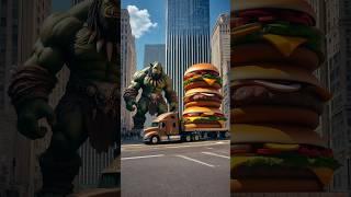 Evolution of a Giant Orc Craving Giant Burgers into a Robot Cat and Tower of Cookies