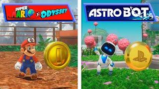 Astro Bot VS Super Mario Odyssey + 4K Gamer Pro | Physics, Animations, Interaction & Details