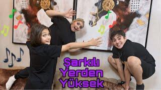 EVDE ŞARKILI YERDEN YÜKSEK OYUNU OYNADIK | YEMEK ÖDÜLLÜ