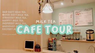 small aesthetic milk tea cafe tour 