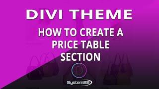 Divi Theme How To Create A Price Table Section 