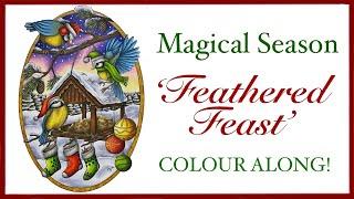 ‘Feathered Feast’ Real Time Colour Along from Magical Season Colouring Book by Lenka Filonenko