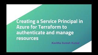 Creating a Service Principal in Azure for Terraform to authenticate and manage resources