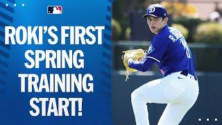 Roki Sasaki tosses four shoutout innings in FIRST Spring Training start! | 佐々木朗希ハイライト