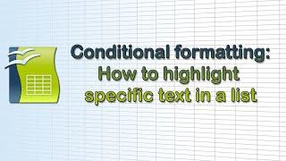 Conditional formatting: How to highlight specific text in a list (Open Office Calculator)