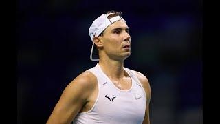 Rafael Nadal in training at the 2024 Davis Cup Finals