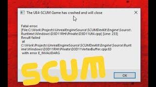 SCUM - Крашится игра при запуске/смене настроек | The UE4-SCUM Game has crashed and will close